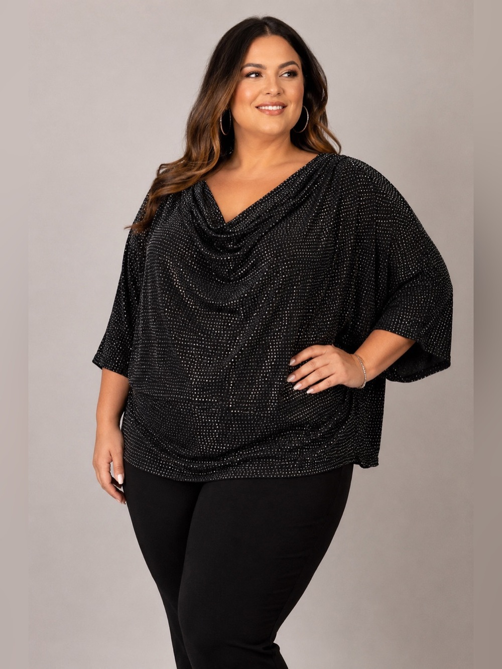 Joan Boyce Women’s Plus Blouse Top Draped sz 3X NEW # H185